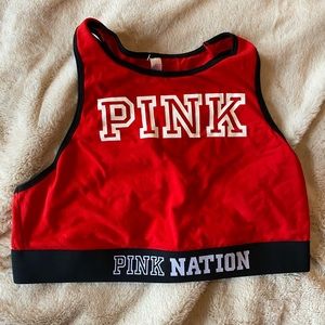 Pink Nation High Neck Sports bra